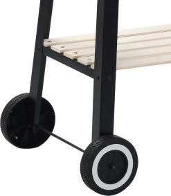 Verrijdbare Barbecue – Houtskool/Briketten - Verstelbare Grillplaat – Houten Tafel – Winscherm – Gewicht 5.9kg -Woonkeuken Winkel 1049x1200 1