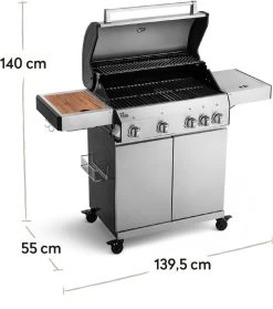 Burnhard Gas BBQ Big FRED Deluxe - 4 Branders - Incl. Keramische Infraroodbrander & Afdekhoes - Deluxe -Woonkeuken Winkel 1063x1200 1