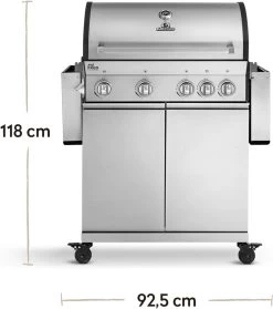 Burnhard Gas BBQ Big FRED Deluxe - 4 Branders - Incl. Keramische Infraroodbrander & Afdekhoes - Deluxe -Woonkeuken Winkel 1063x1200