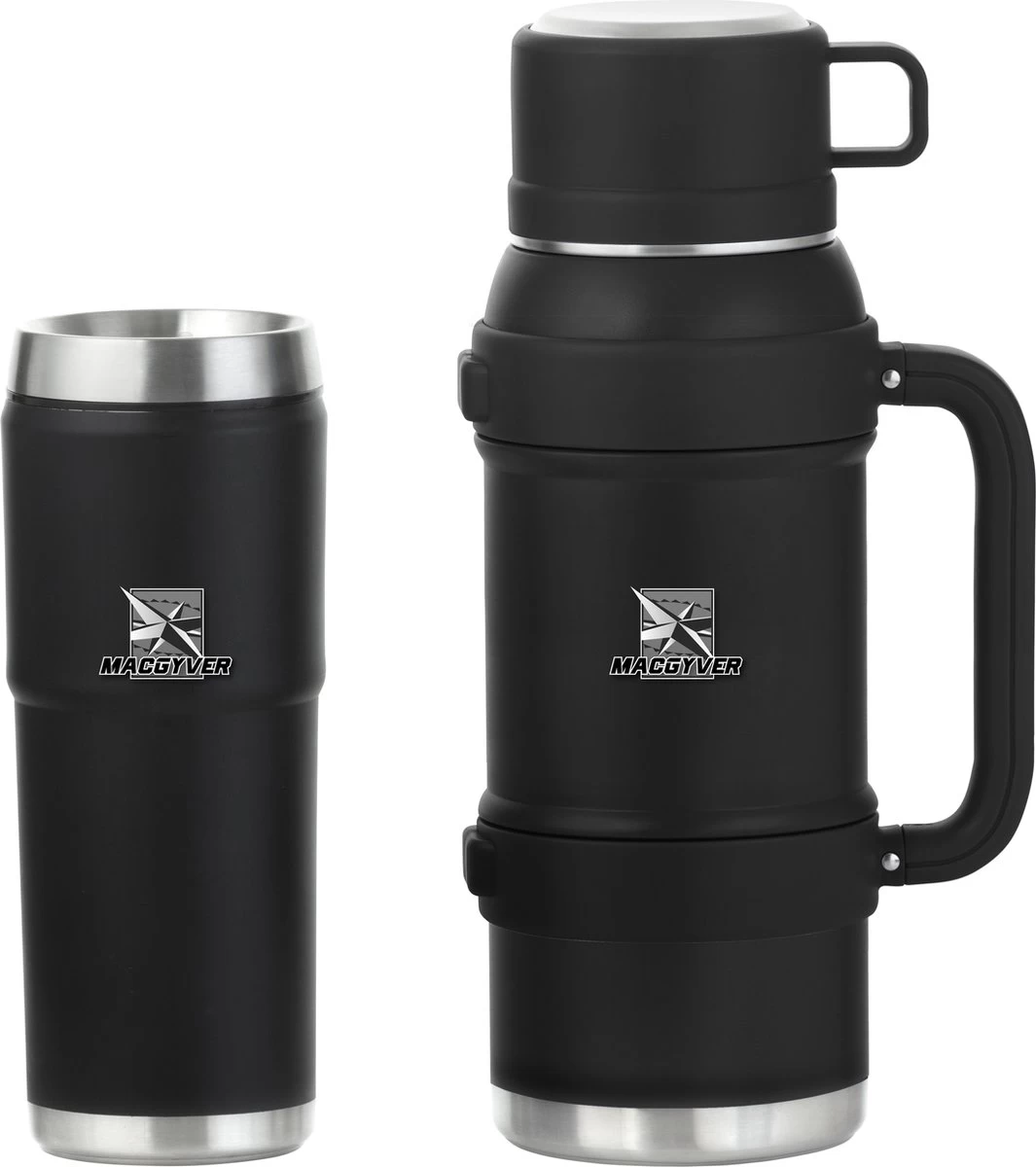 MacGyver RVS Thermoskan 1.5 Ltr – RVS Thermosbeker 0,55 Ltr - Langdurig Warm/koud - Zwart 3 MacGyver RVS Thermoskan 1.5 Ltr – RVS Thermosbeker 0,55 Ltr - Langdurig Warm/koud - Zwart