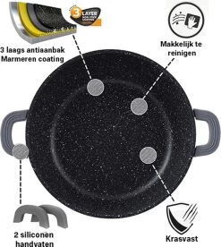 Cheffinger 28cm Lage Kookpot / Braadpan - CF-SC28 -Woonkeuken Winkel 1072x1200