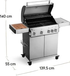 Burnhard Gas BBQ Big FRED Deluxe - 4 Branders - Incl. Keramische Infraroodbrander & Afdekhoes - Deluxe -Woonkeuken Winkel 1113x1200 5