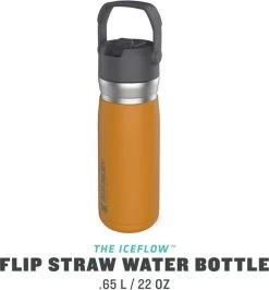 Stanley The IceFlow™ Flip Straw Water Bottle 0,65L - Thermosfles - Saffron -Woonkeuken Winkel 1114x1200
