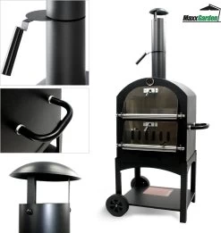 MaxxGarden Pizza Oven Buiten - Houtskool – Incl. Pizzasteen - 45x65x158cm -Woonkeuken Winkel 1137x1200 3