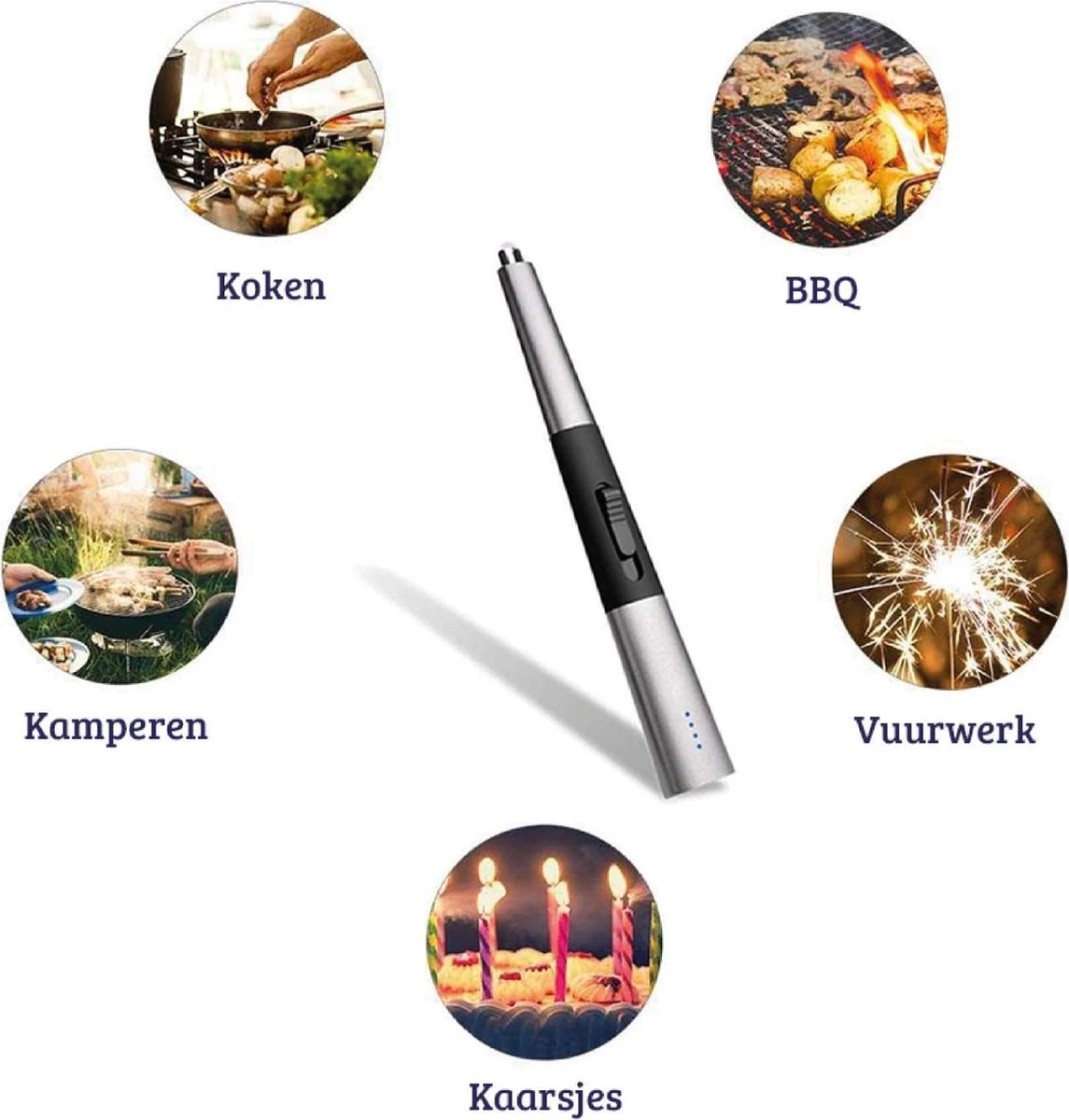 Allkinds Lange Elektrische Plasma Aansteker - USB Oplaadbaar - Vlamloze Elektrische Aansteker Voor Keuken, Kaars, BBQ Of Openhaard - Zwart - In- En Outdoor - Chique Design 5 Allkinds Lange Elektrische Plasma Aansteker - USB Oplaadbaar - Vlamloze Elektrische Aansteker Voor Keuken, Kaars, BBQ Of Openhaard - Zwart - In- En Outdoor - Chique Design - Afbeelding 3