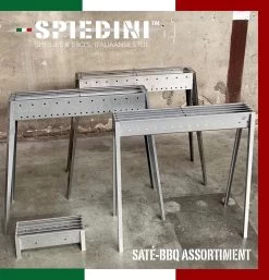 Spiedini Saté-bbq Bali 40 Mini - Kleine, Smalle Houtskoolbarbecue Met Horizontaal Rooster Voor Sate Of Andere Spiesjes - 40 Cm Lang, 11 Cm Breed, 14 Cm Hoog - Ideaal Voor Tuin- Of Open Haard, Of Balkon - Materiaal: Gealuminiseerd Ijzer -Woonkeuken Winkel 1153x1200 1