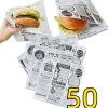 Rainbecom - 50 Stuks - 19 X 17 Cm - Hamburger Zakje Papier - Vetvrij Papier - Papieren Zak Voor Sandwiches - Krant -Woonkeuken Winkel 1157x1200 1