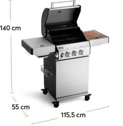 Burnhard Gas BBQ FRED JR. Deluxe - 2 Branders - Incl. Keramische Infraroodbrander & Afdekhoes - Deluxe 38 Burnhard Gas BBQ FRED JR. Deluxe - 2 Branders - Incl. Keramische Infraroodbrander & Afdekhoes - Deluxe -Woonkeuken Winkel 1170x1200 4