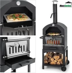 MaxxGarden Pizza Oven Buiten - Houtskool – Incl. Pizzasteen - 45x65x158cm -Woonkeuken Winkel 1175x1200 3