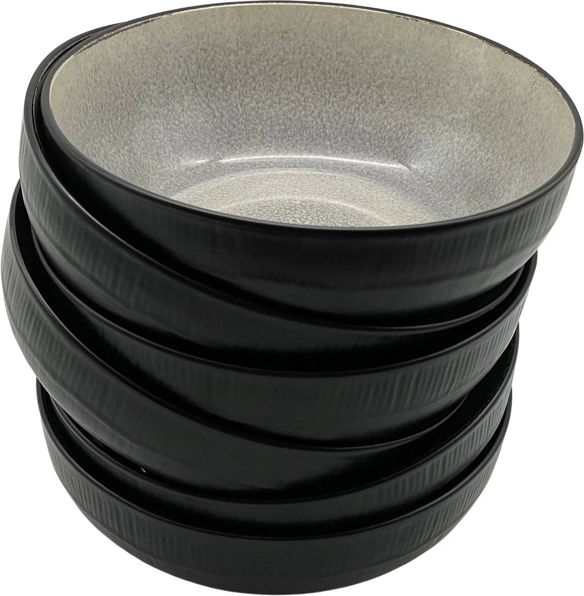 Serviesset 6 Personen - Evia Glacé - Lichgrijs / Zwart - 24-delig 4 Serviesset 6 Personen - Evia Glacé - Lichgrijs / Zwart - 24-delig - Afbeelding 2