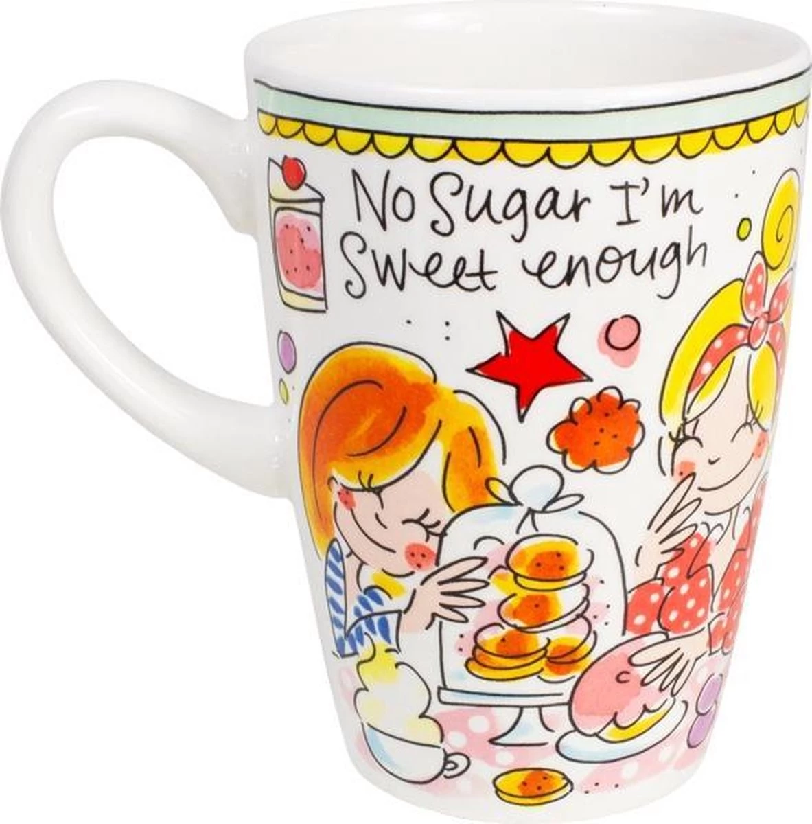 Blond Amsterdam Even Bijkletsen Beker XL 500 Ml - Mint Rand 5 Blond Amsterdam Even Bijkletsen Beker XL 500 Ml - Mint Rand - Afbeelding 3