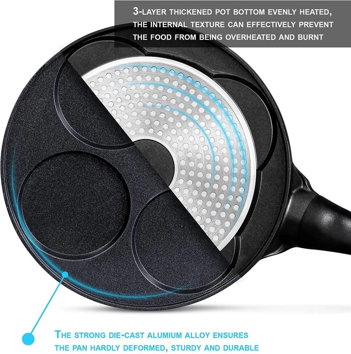 Pancake Pannenkoekenpan 4 Kop Marmeren Anti Aanbaklaag 5 Pancake Pannenkoekenpan 4 Kop Marmeren Anti Aanbaklaag - Afbeelding 3