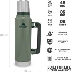 Stanley The Legendary Classic Bottle 1,40L - Thermosfles - Hammertone Green 23 Stanley The Legendary Classic Bottle 1,40L - Thermosfles - Hammertone Green -Woonkeuken Winkel 1194x1200 6
