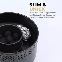 Ozocozy BBQ-ONE Houtskool Tafelbarbecue - Ø30 Cm- Zwart - Incl. Draagtas, Siliconen Bakkwast En RVS-Barbecuetang -Woonkeuken Winkel 1197x1200 10