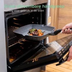 Coninx Grillpan 28CM - Steakpan - Afneembare Handgreep - PFAS-vrij - Grijs 17 Coninx Grillpan 28CM - Steakpan - Afneembare Handgreep - PFAS-vrij - Grijs -Woonkeuken Winkel 1198x1200 9
