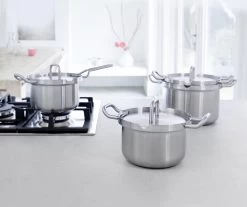 BK Q-linair Master RVS Pannenset - 5-delig - Veilig Afgietsysteem -Woonkeuken Winkel 1200x1008