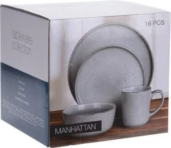 Excellent Serviesset - Servies - 16 Stuks - Aardewerk - Grijs -Woonkeuken Winkel 1200x1044 1