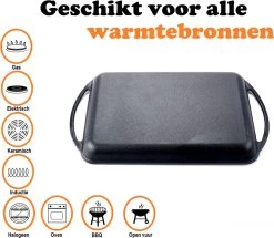 Kicinn Grillplaat - Gietijzer - Geëmailleerd - Incl. Accessoires - Ø 33 X 21.8 Cm (LxB) -Woonkeuken Winkel 1200x1045
