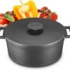 MOA Gietijzeren Braadpan - Inhoud 7,1 Liter - 29CM - Rond - Alle Warmtebronnen - Ook Voor Inductie - Gewicht 7,6 Kg - Zwart - MC29B -Woonkeuken Winkel 1200x1069 2