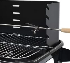 Verrijdbare Barbecue – Houtskool/Briketten - Verstelbare Grillplaat – Houten Tafel – Winscherm – Gewicht 5.9kg -Woonkeuken Winkel 1200x1074 3
