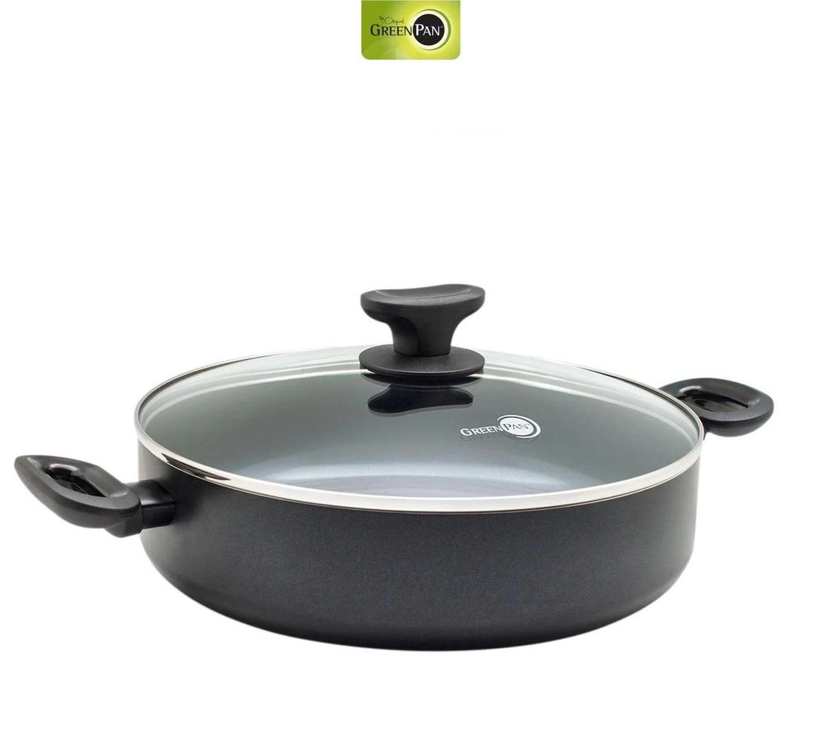 Greenpan Torino Keramische Hapjespan - 28 Cm - Met Glazen Deksel 3 Greenpan Torino Keramische Hapjespan - 28 Cm - Met Glazen Deksel