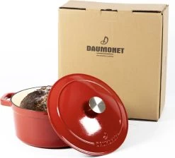 Daumonet Carême Rouge Gietijzeren Braadpan - Sudderpan Kersen Rood - Rond - Ø26 Cm - 4,4 Liter - PFAS & PFOA Vrij - Emaille - Geschikt Voor Alle Warmtebronnen - Elektrisch - Gas - Halogeen - Inductie - Keramisch - Vaatwasserbestendig -Woonkeuken Winkel 1200x1089 2
