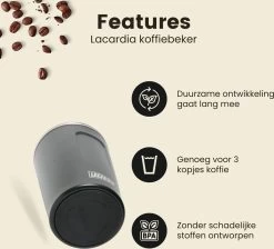 LaCardia Koffiebeker To Go Premium Zwart – Thermosbeker – Theebeker – 380ML – Herbruikbaar -Woonkeuken Winkel 1200x1090