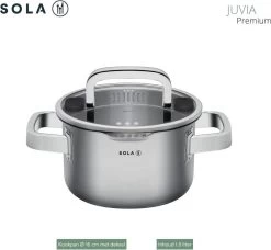Sola Pannenset Juvia - 4 Delig - Ø 16,16,18,20 Cm - Zilver - RVS - Sandwichbodem -Woonkeuken Winkel 1200x1110 2