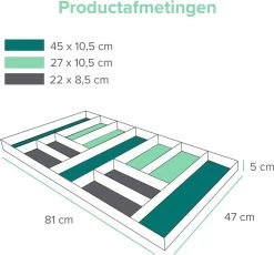 Grote Bestekbak Bamboe 81x47CM - Coninx Besteklade - Opbergbak - Duurzaam - Bamboe - Voor Laden Vanaf 47cm Diep -Woonkeuken Winkel 1200x1118