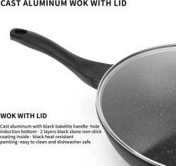 Swiss Pro+ Wokpan - Met Glazen Deksel - 28cm - Zwart -Woonkeuken Winkel 1200x1133