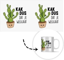 Mok - Koffiemok - Spreuken - Quote - 'Kak Dus Dat Je Weggaat' - Baan - Mokken - 350 ML - Beker - Koffiemokken - Theemok - Mok Met Tekst -Woonkeuken Winkel 1200x1134