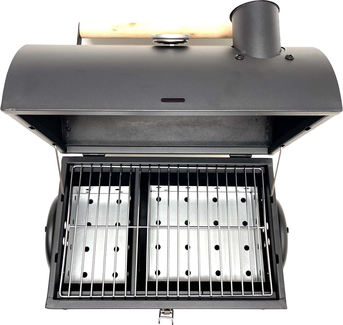 Compacte Draagbare Kolen BBQ Van Wolff BBQ - Handig Voor Op De Camping Op Het Strand Of In Een Park - Smoker Barbecue - Draagbare Lichtgewicht Bbq - Met Thermometer En Lucht Doorvoer. Laat Je Vlees Langzaam Garen. 4 Compacte Draagbare Kolen BBQ Van Wolff BBQ - Handig Voor Op De Camping Op Het Strand Of In Een Park - Smoker Barbecue - Draagbare Lichtgewicht Bbq - Met Thermometer En Lucht Doorvoer. Laat Je Vlees Langzaam Garen. - Afbeelding 2