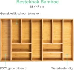 Grote Bestekbak Bamboe 81x47CM - Coninx Besteklade - Opbergbak - Duurzaam - Bamboe - Voor Laden Vanaf 47cm Diep -Woonkeuken Winkel 1200x1140 1