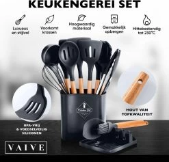 VAIVE Kookgerei Set 13-delig Met Houder - Keukengerei Set - Garde - Spatel Silicone 14 VAIVE Kookgerei Set 13-delig Met Houder - Keukengerei Set - Garde - Spatel Silicone -Woonkeuken Winkel 1200x1151 3
