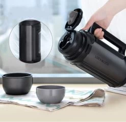 Lock&Lock Thermoskan - Isoleerkan - Thee En Koffie - Lekvrij - 1,5 Liter - RVS - Inklapbaar Handvat - Zwart -Woonkeuken Winkel 1200x1155 10