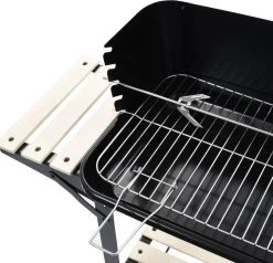 Verrijdbare Barbecue – Houtskool/Briketten - Verstelbare Grillplaat – Houten Tafel – Winscherm – Gewicht 5.9kg -Woonkeuken Winkel 1200x1158 1