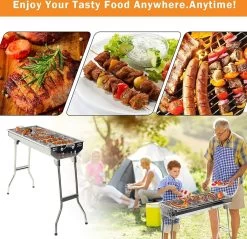 Uten - Houtskoolbarbecue - Opvouwbare Barbecue - Houtskoolbarbecues - Draagbare Camping Barbecue - 430 Roestvrij Staal Grill BBQ - 5-10 Persoon Tuin Buitenfeest - Zilver -Woonkeuken Winkel 1200x1162 4