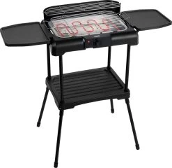 Princess 112250 Elektrische BBQ Met Zijplanken - BBQ - 40x25cm - Met En Zonder Statief Te Gebruiken - Met Zijplankjes - Ook Te Gebruiken Als Tafelgrill - 2200W -Woonkeuken Winkel 1200x1164 2