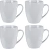 Excellent Houseware Set Van 4x Stuks Bekers/mokken Wit 380 Ml Van Porselein - Melkbekers -Woonkeuken Winkel 1200x1170
