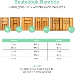 Grote Bestekbak Bamboe 81x47CM - Coninx Besteklade - Opbergbak - Duurzaam - Bamboe - Voor Laden Vanaf 47cm Diep -Woonkeuken Winkel 1200x1172 2