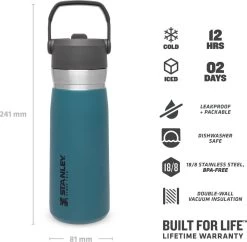 Stanley The IceFlow™ Flip Straw Water Bottle 0,65L - Thermosfles - Lagoon -Woonkeuken Winkel 1200x1175 3