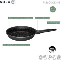 Sola - Fair Cooking Zwart/wit Greblon Anti Aanbaklaag 11 Sola - Fair Cooking Zwart/wit Greblon Anti Aanbaklaag -Woonkeuken Winkel 1200x1184