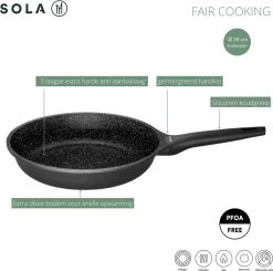 Sola Koekenpan Fair Cooking - Ø 28 Cm - Zwart/wit - Aluminium - Antiaanbaklaag 19 Sola Koekenpan Fair Cooking - Ø 28 Cm - Zwart/wit - Aluminium - Antiaanbaklaag -Woonkeuken Winkel 1200x1189
