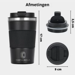 Castagnola Design RVS Koffiebeker To Go - Zwart - 380ml - Thermosbeker - Theebeker -Woonkeuken Winkel 1200x1191 3