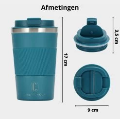 Castagnola Design RVS Koffiebeker To Go - Blauw - 380ml - Thermosbeker - Theebeker -Woonkeuken Winkel 1200x1191 5