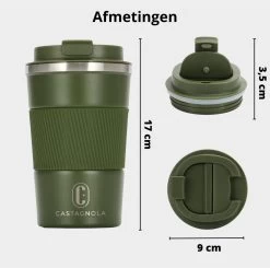 Castagnola Design RVS Koffiebeker To Go - Groen - 380ml - Thermosbeker - Theebeker -Woonkeuken Winkel 1200x1191 6