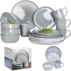 Excellent Serviesset - Servies - 16 Stuks - Aardewerk - Grijs -Woonkeuken Winkel 1200x1193 2