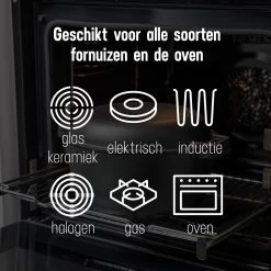 Daumonet Ducasse Gietijzeren Double Use Braadpan - Combi Sudderpan Zwart - 2-in-1 Bak- En Braadpan - PFAS & PFOA Vrij - Rond - Ø 26 Cm - 4,4 Liter - Emaille - Alle Warmtebronnen - Elektrisch - Gas - Halogeen - Inductie - Keramisch -Woonkeuken Winkel 1200x1199 10