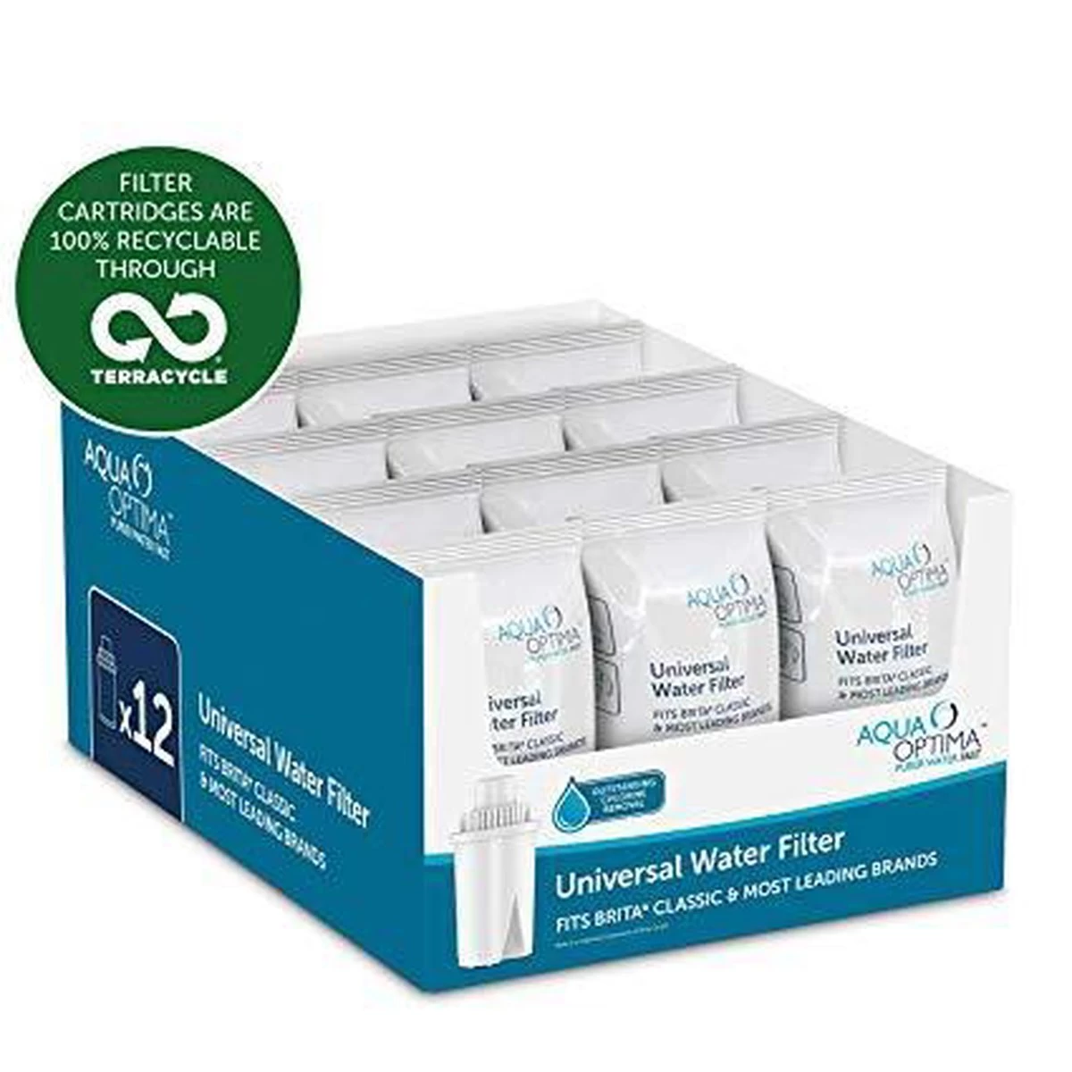 Aqua Optima Waterfilter 12-pack Universal (Brita Classic Vervangingsfilters) 4 Aqua Optima Waterfilter 12-pack Universal (Brita Classic Vervangingsfilters) - Afbeelding 2