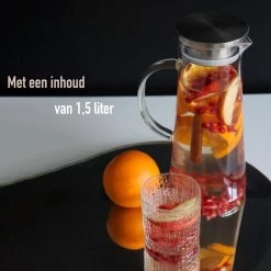MÊZON® Schenkkan - Glazen Waterkan - Waterkaraf Voor Fruitwater - Multifunctionele Decanteer Karaf - Kan Met Deksel - 1.5L Capaciteit -Woonkeuken Winkel 1200x1200 1016